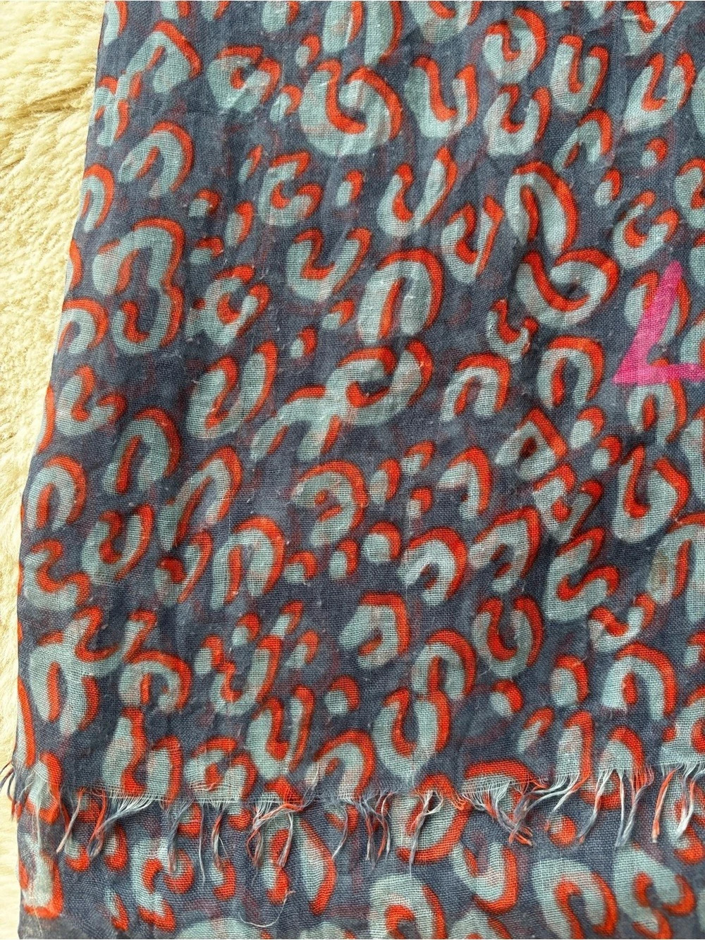 Louis Vuitton x Stephen Sprouse Leopard Stole, Navy and Red - Picture 8 of 9